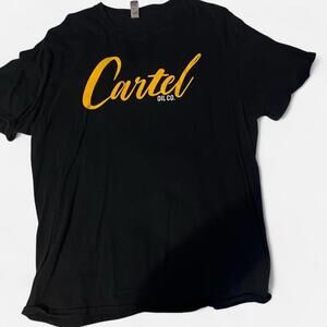Black and yellow Cartel Oil Co. cotton t-shirt